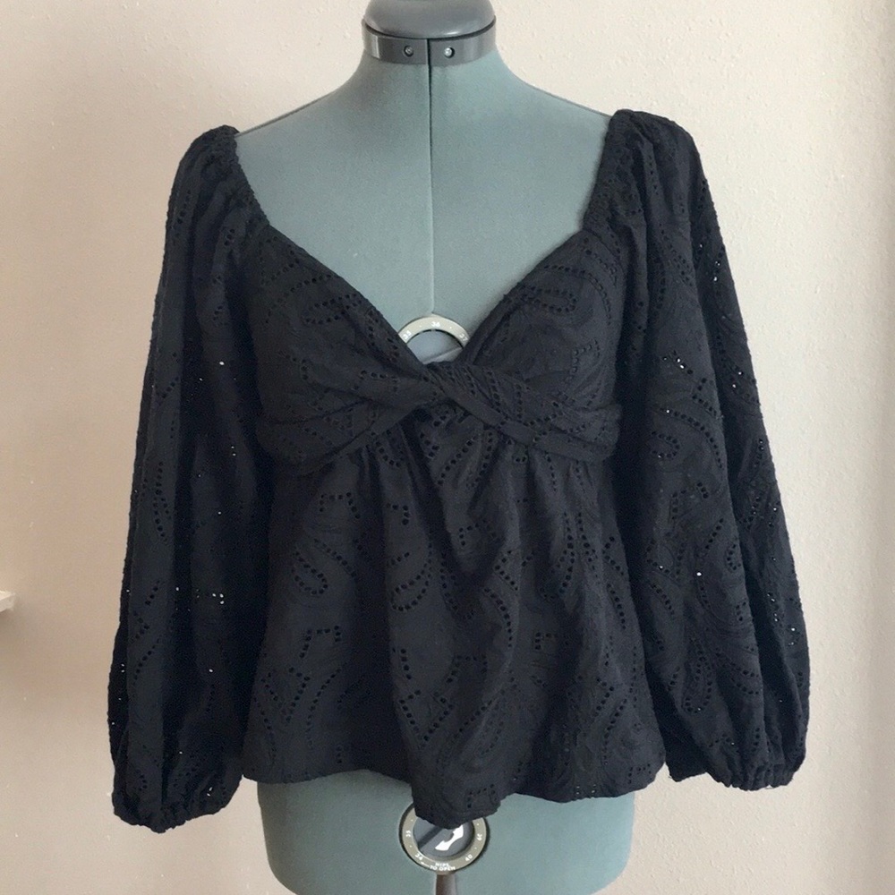 Banana Republic Eyelet Twist Babydoll Top